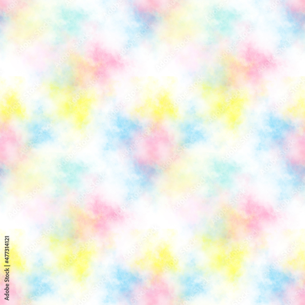 seamless pattern of pink, blue and yellow spots on a white background seamless pattern of pink, blue and yellow spots on a white background