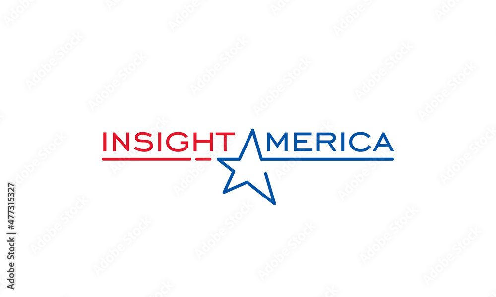 vector illustration logo design for insight america with a star graphic as letter A in simple modern line style vector illustration logo design for insight america with a star graphic as letter A in simple modern line style