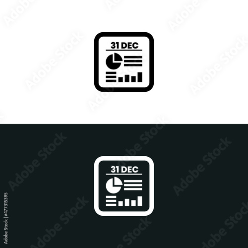 Year end report icon isolated on white background