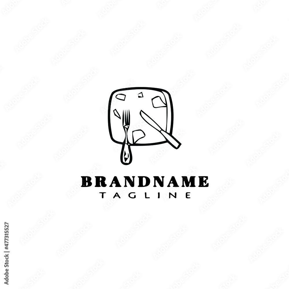 plate with fork and knife logo cartoon icon design template black isolated vector illustration plate with fork and knife logo cartoon icon design template black isolated vector illustration