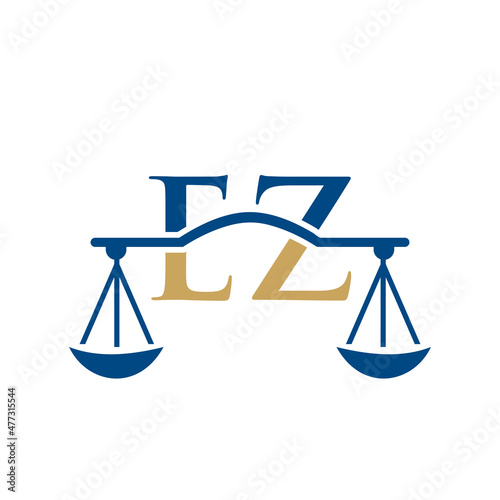 Law Firm Letter EZ Logo Design. Lawyer, Justice, Law Attorney, Legal, Lawyer Service, Law Office, Scale, Law firm, Attorney Corporate Business EZ Initial Letter Logo Template