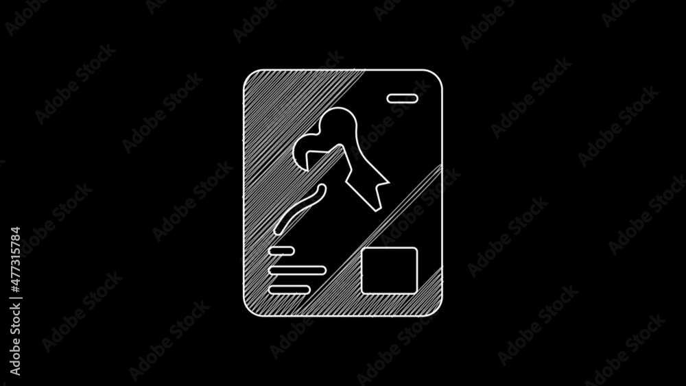 White line X-ray shots icon isolated on black background. 4K Video motion graphic animation White line X-ray shots icon isolated on black background. 4K Video motion graphic animation