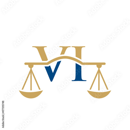 Law Firm Letter VI Logo Design. Lawyer, Justice, Law Attorney, Legal, Lawyer Service, Law Office, Scale, Law firm, Attorney Corporate Business VI Initial Letter Logo Template