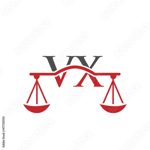 Law Firm Letter VX Logo Design. Lawyer, Justice, Law Attorney, Legal, Lawyer Service, Law Office, Scale, Law firm, Attorney Corporate Business VX Initial Letter Logo Template