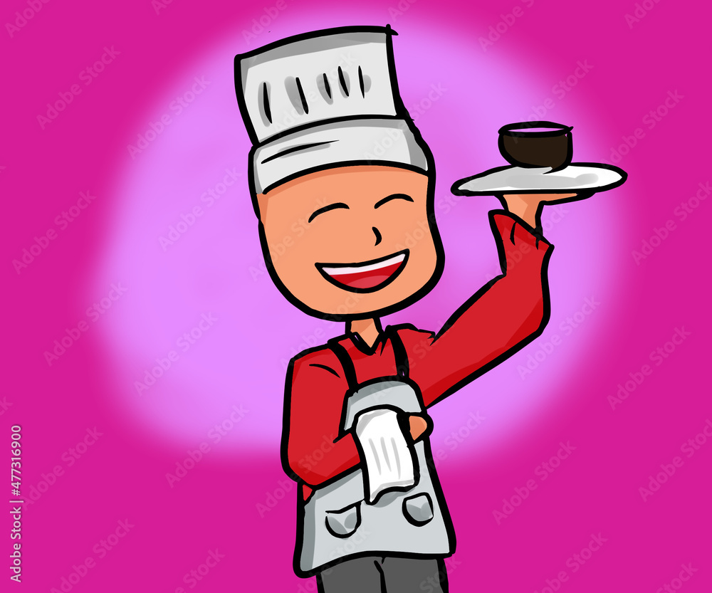 a waiter who brings a cup of coffee a waiter who brings a cup of coffee