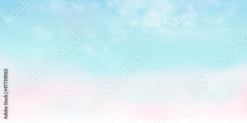 Panorama Clear blue sky and white cloud detail with copy space. Sky Landscape Background.Summer heaven with colorful clearing sky. Vector illustration. Good weather and beautiful nature.sky clouds ba