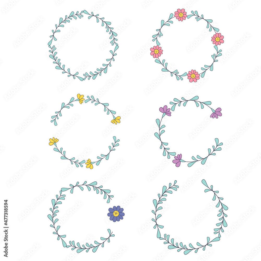 Set of wreaths, flower frames Set of wreaths, flower frames