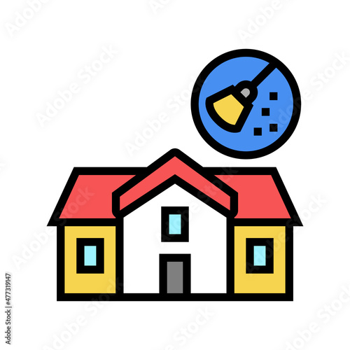 home organizing color icon vector. home organizing sign. isolated symbol illustration