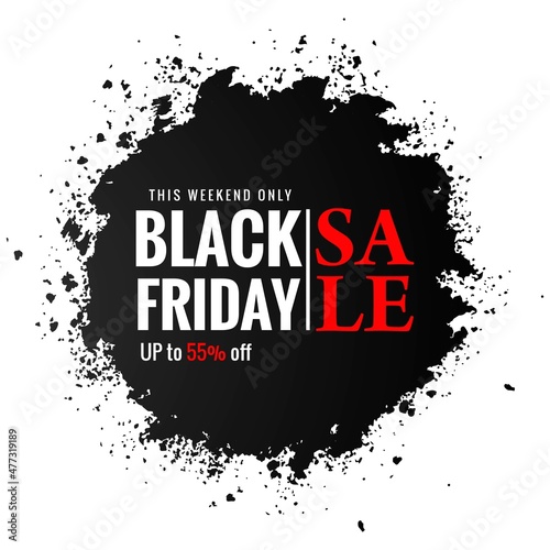 Black friday sale for black splash background