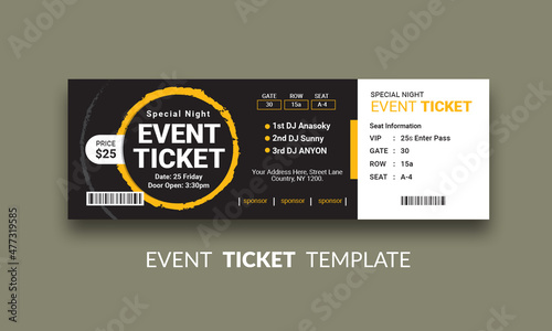 Event Ticket Vector Template 40 photo