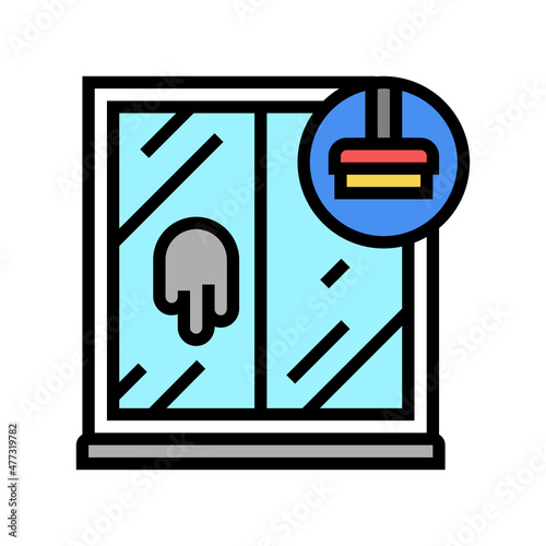 window cleaning color icon vector. window cleaning sign. isolated symbol illustration