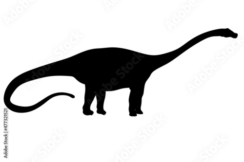 Dinosaur silhouette. diplodocus. Dino. Isolated illustration of a dinosaur.