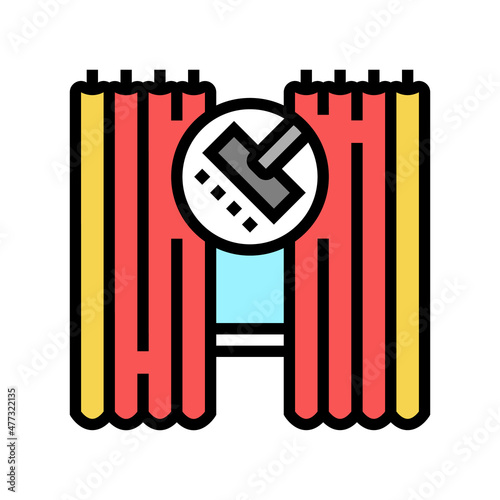 curtains and blinds cleaning color icon vector. curtains and blinds cleaning sign. isolated symbol illustration