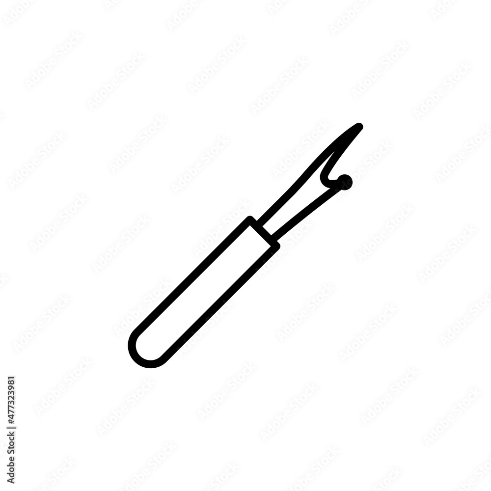 Seam ripper line icon design vector template Seam ripper line icon design vector template