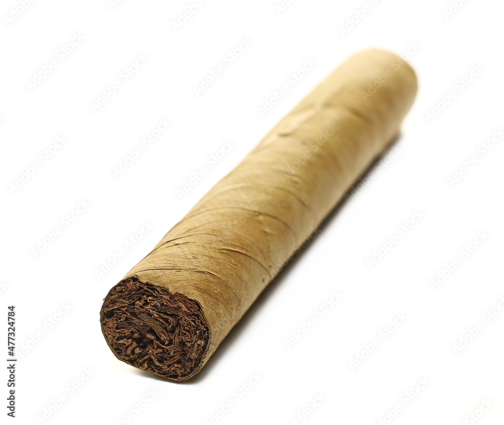 Luxury handmade cigar isolated on white Luxury handmade cigar isolated on white