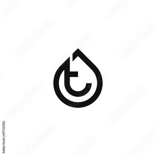 Letter T water drop logo design vector template