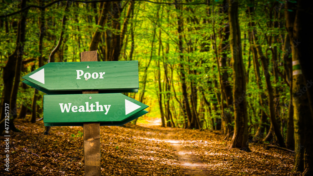 Street Sign Wealthy versus Poor