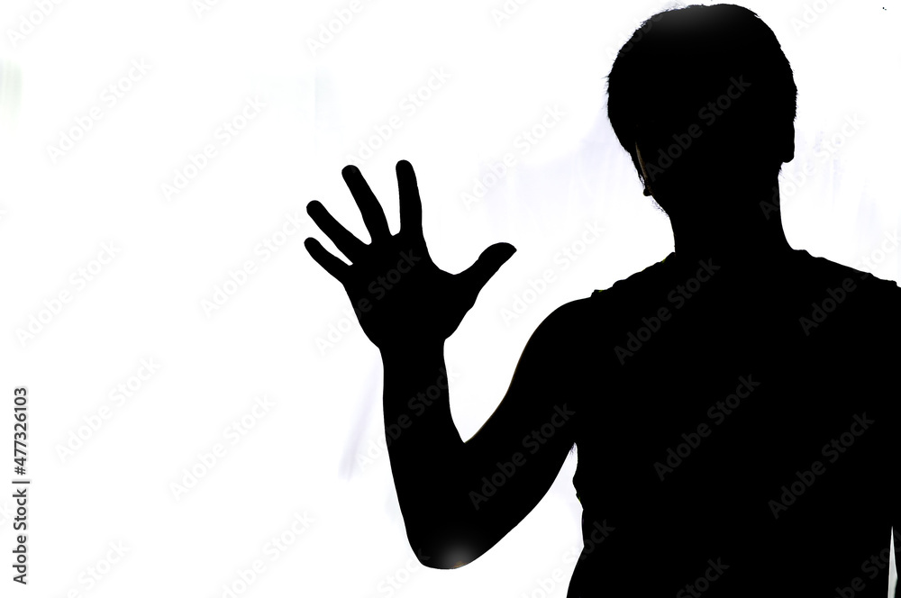 Silhouette of a man's hand thumbs up. hand symbol concept
