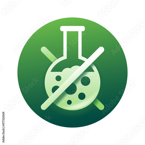 No preservatives 3D icon - strikethrough lab tube