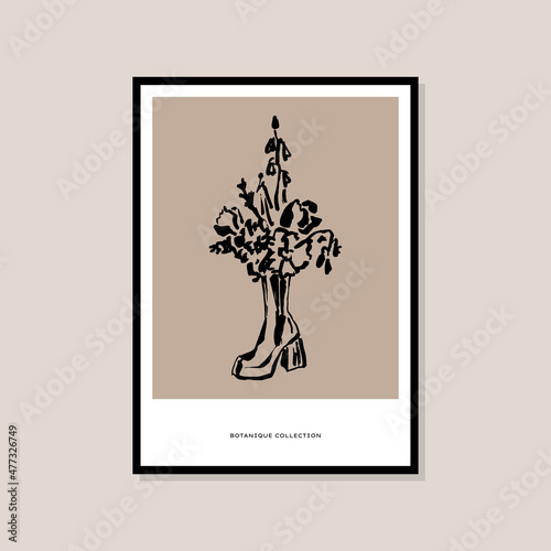 Abstract boho style art prints poster for wall art collection