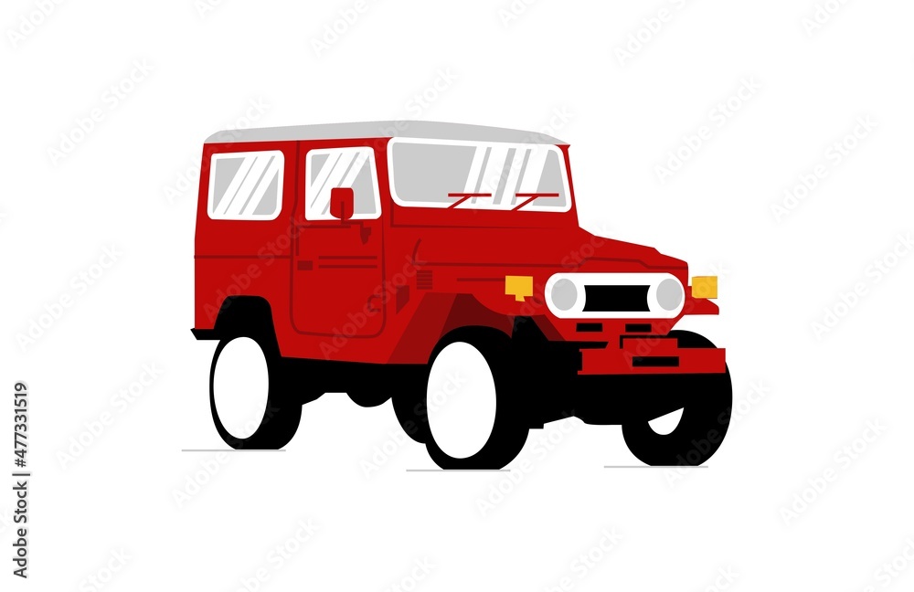 classic red car off road vector design