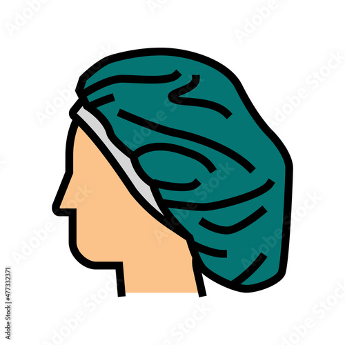 bonnet for sleeping silk color icon vector. bonnet for sleeping silk sign. isolated symbol illustration
