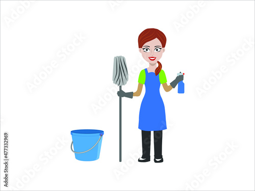 lady house Cleaning service logo design EPS - 10 