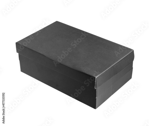 Mockup black box isolated on white background