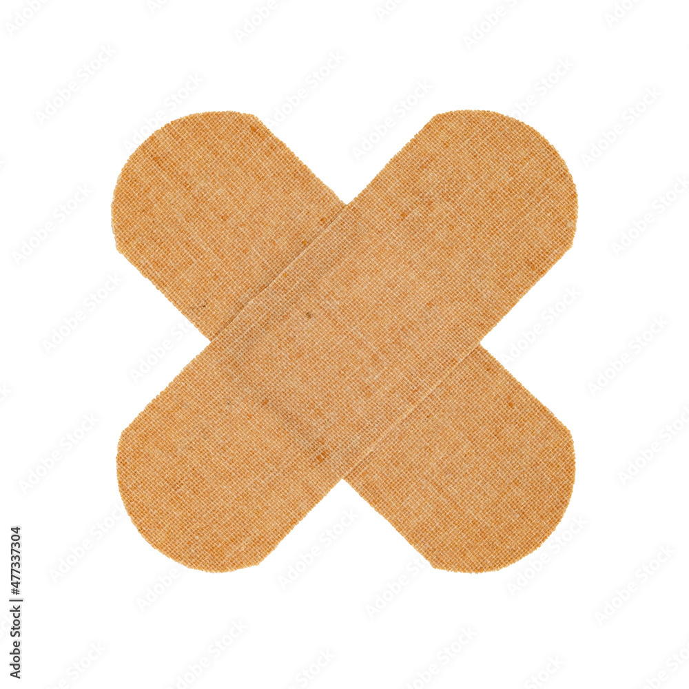 two adhesive plasters isolated on white background two adhesive plasters isolated on white background