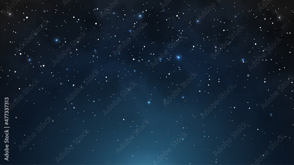 Realistic starry night sky. Galaxy background. Abstract constellation background with nebula.