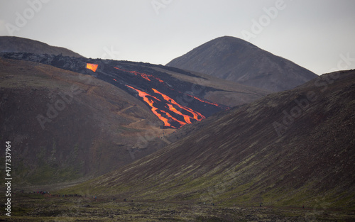 lava flow behind people