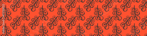 Cherry Tomatoes pattern seamless vector for label catchup or tomato juice packaging. Vegetarian background. Organic vegetables drawings. Ornament for vegan restaurant banner, healthy food flyer — Bio.