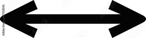 Vector illustration of a black arrow pointing both sides, right and left