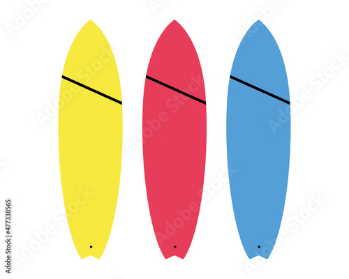 Colorful surfboards as vector graphics