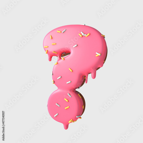 3d rendering numbers and elements in format of donuts/cake - 3d cake or donuts interrogation