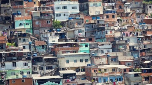 Houses Of The Poor In The Favela Area Of Rio De Janeiro, Brazil