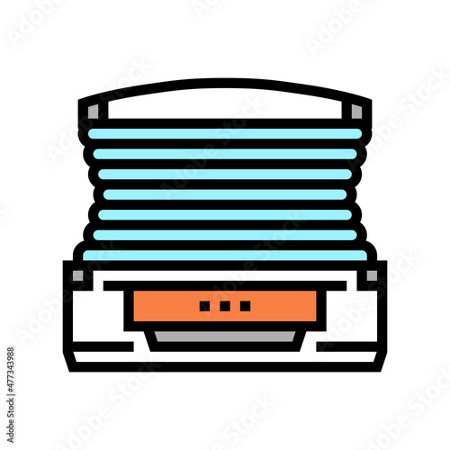 horizontal cabin open solarium electronic equipment color icon vector. horizontal cabin open solarium electronic equipment sign. isolated symbol illustration