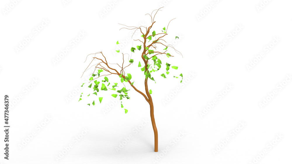 tree without shadow 3d render tree without shadow 3d render