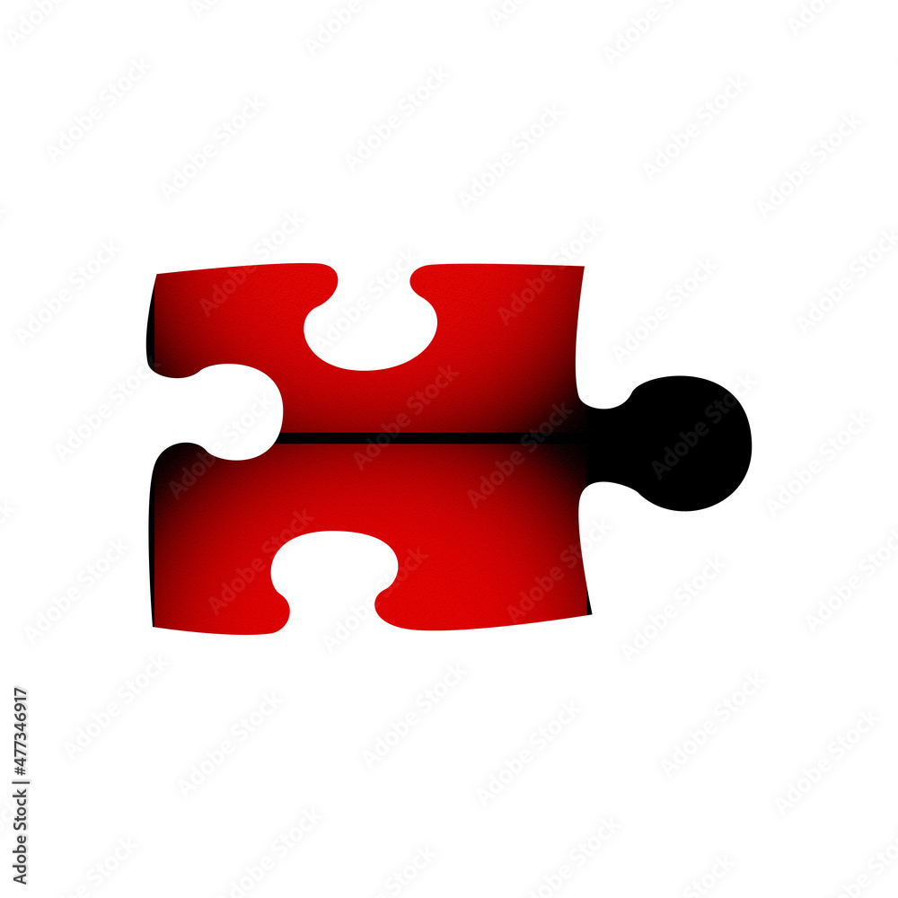 Jigsaw puzzle in red and black Jigsaw puzzle in red and black