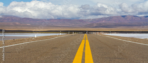 Carretera en Salinas Grandes, Los Andes, Jujuy, Argentina. 2020 photo