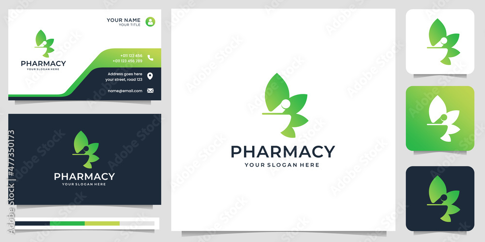 modern mortar and pestle with leaf leaves for herbal medicine logo in negative space concept. modern mortar and pestle with leaf leaves for herbal medicine logo in negative space concept.