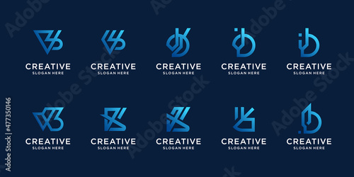 Letter logo collection with initial b, modern concept monogram inspiration.