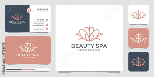 beauty spa logo design modern for business of fashion, skin care, boutique, linear style.