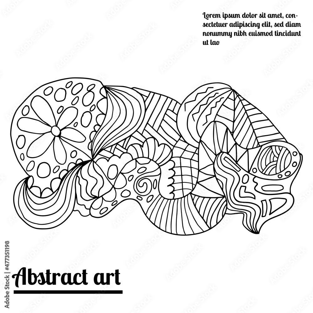 Cute abstract doodle artistic sketch isolated on white background ...