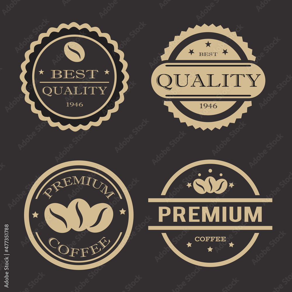 Fototapeta premium Vintage logo coffee retro badges set Vector premium good for your brand or label