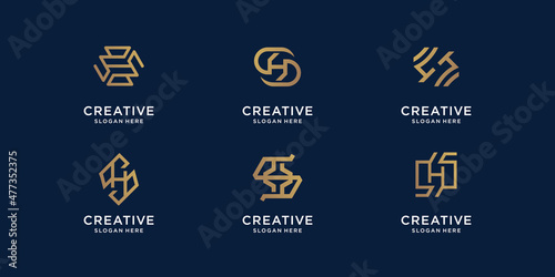 set of creative initial s and h design inspiration, monogram logo for business of company.