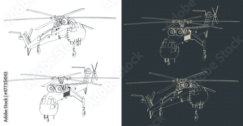 Crane helicopter drawings