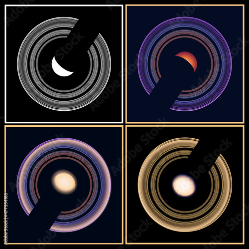 Saturn from an unusual perspective illustrations