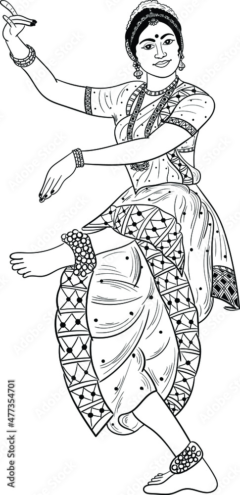 Premium Vector  Indian marathi couple wearing traditional clothes sketch  for diwali festival