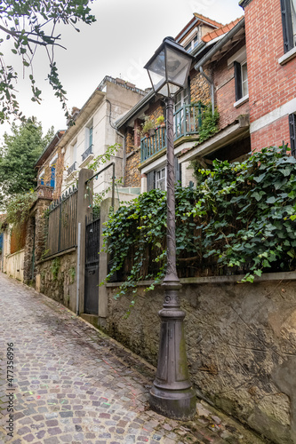 Paris  picturesque neighborhood of the Mouzaia  in the 19e arrondissement 